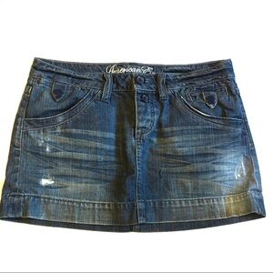 American Eagle Outfitters distressed denim mini skirt‎ 6